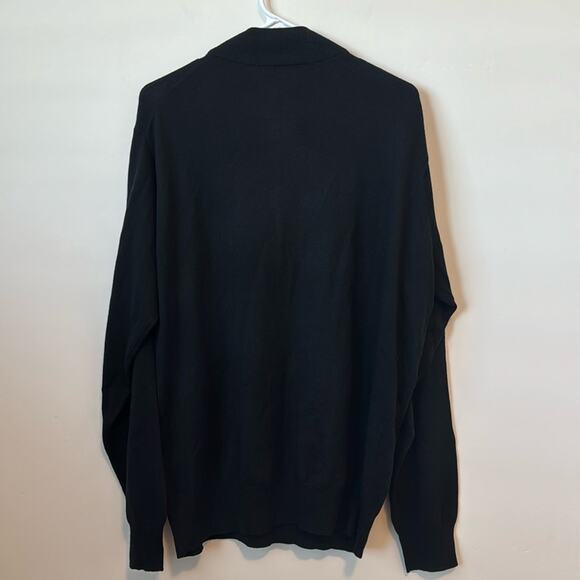 Peter Millar Nappa Quarter-Zip Merino Wool Silk Blend Black Sweater Size: XL - Picture 8 of 8